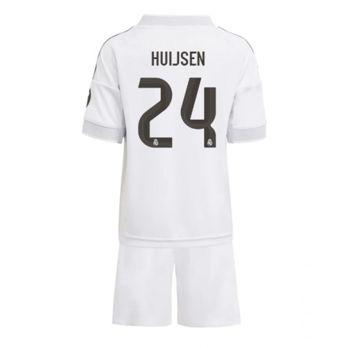 Stroje piłkarskie Real Madrid Dean Huijsen #24 Koszulka Podstawowej dla dzieci 2025-26 Krótki Rękaw (+ szorty)